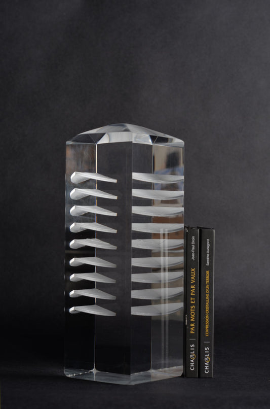 sculpture acrylique transparent cale livre